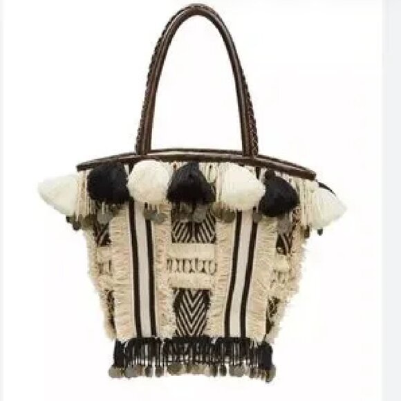 Figue San Filipe Mini Tuk Tuk Bag NWT Boho Embellished Tote Italy $395 - Picture 10 of 10